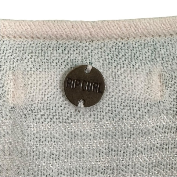 RIPCURL Dune Dress L White Boho Beach Cover Up Cotton Button Front Tassel Resort - Picture 5 of 13